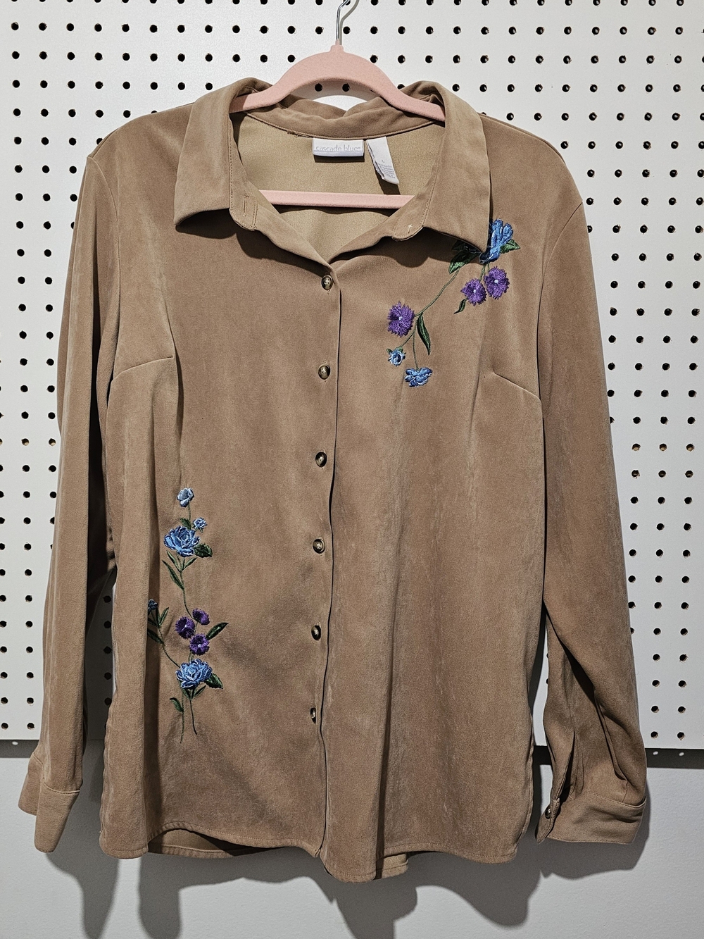 Cascade Blue Embroidered Button Down